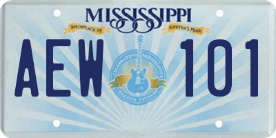MS license plate AEW101