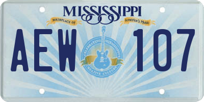 MS license plate AEW107