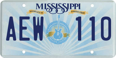 MS license plate AEW110