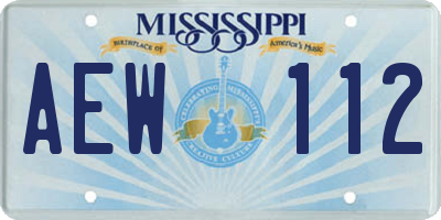 MS license plate AEW112