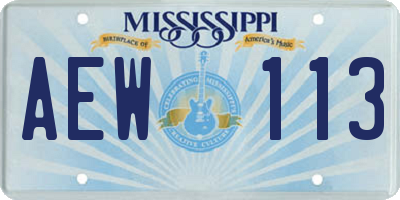 MS license plate AEW113