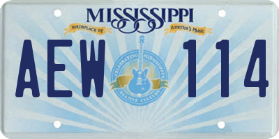 MS license plate AEW114