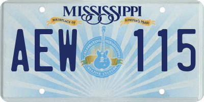 MS license plate AEW115