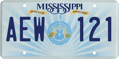 MS license plate AEW121