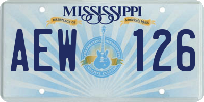 MS license plate AEW126