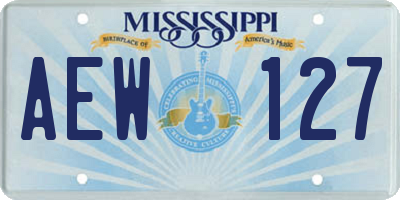 MS license plate AEW127