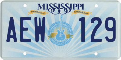 MS license plate AEW129