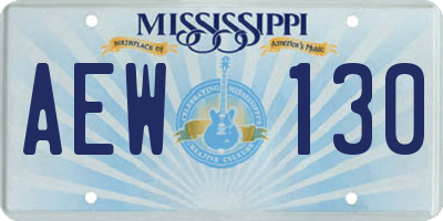 MS license plate AEW130