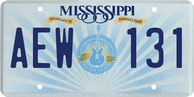 MS license plate AEW131