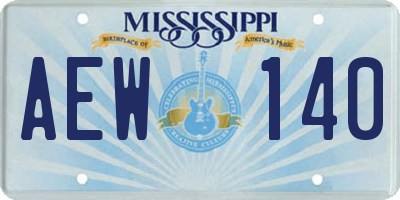 MS license plate AEW140