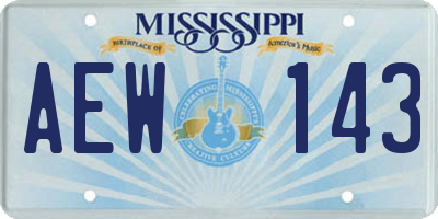 MS license plate AEW143