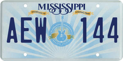 MS license plate AEW144