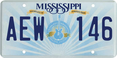 MS license plate AEW146