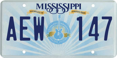 MS license plate AEW147