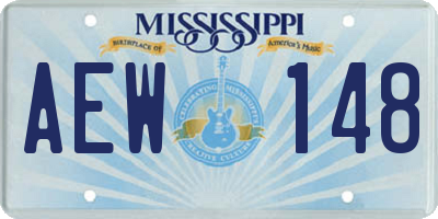 MS license plate AEW148