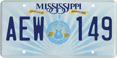 MS license plate AEW149