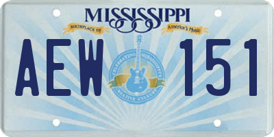 MS license plate AEW151