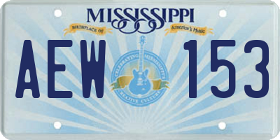 MS license plate AEW153