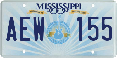 MS license plate AEW155