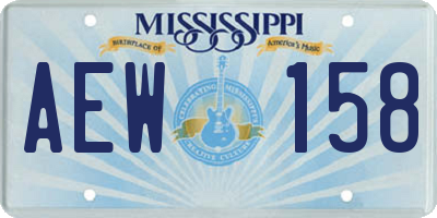 MS license plate AEW158