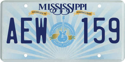 MS license plate AEW159