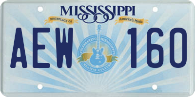 MS license plate AEW160