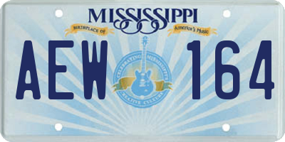 MS license plate AEW164