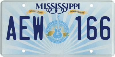 MS license plate AEW166
