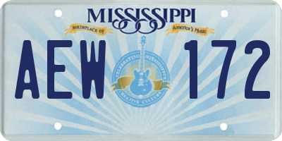 MS license plate AEW172