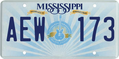 MS license plate AEW173