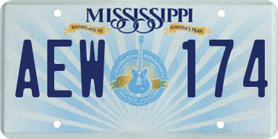 MS license plate AEW174