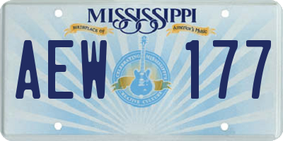 MS license plate AEW177