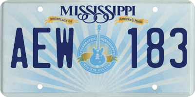 MS license plate AEW183