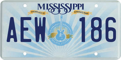 MS license plate AEW186