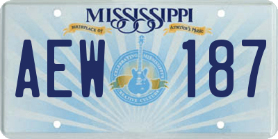 MS license plate AEW187