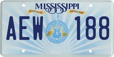 MS license plate AEW188