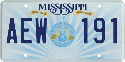 MS license plate AEW191