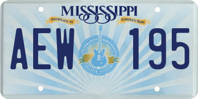 MS license plate AEW195