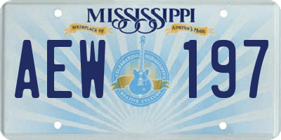 MS license plate AEW197