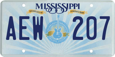 MS license plate AEW207
