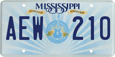 MS license plate AEW210