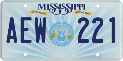 MS license plate AEW221