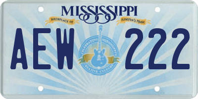 MS license plate AEW222