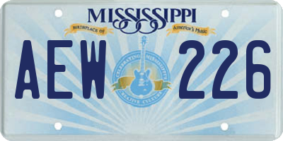 MS license plate AEW226