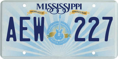 MS license plate AEW227
