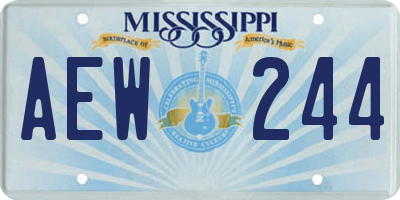 MS license plate AEW244