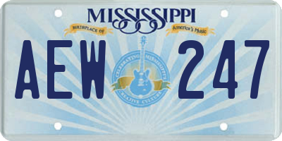 MS license plate AEW247