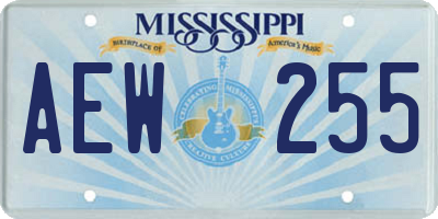 MS license plate AEW255