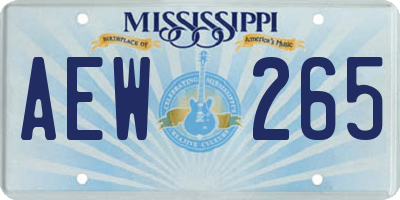 MS license plate AEW265