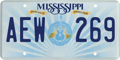MS license plate AEW269